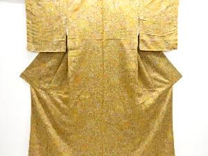 未使用品　縮緬地唐花に鳳凰模様小紋着物